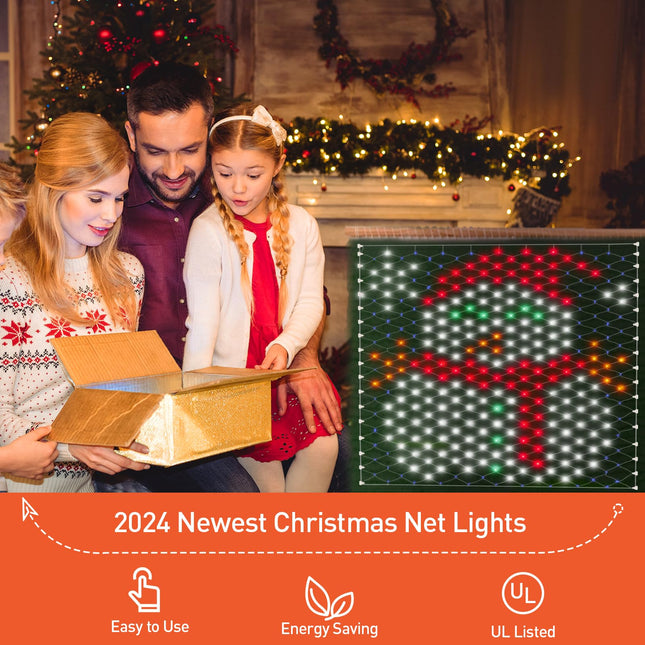 Leisure world Christmas Decorations Outdoor Net Lights, 4.3 x 3.9 ft Snowman Lights, 320 LED Net Lights Outdoor Mesh Lights, 8 Modes Christmas Net Lights for Yard, Patio, Party Decorations