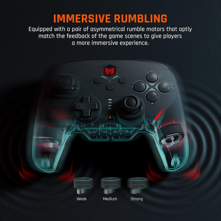 PC Gaming Controller, Wireless Controller with Custom Button, 6-Axis Gyro, Dual Shock, Macro, Turbo, Bluetooth Game Controller for Windows 10/Android/iOS/PC