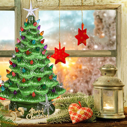 6 Pieces Star Ceramic Christmas Tree Light Plastic Light Decoration for Christmas Tree Ornaments (Clear)