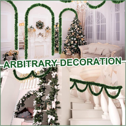 4 Pack Christmas Garland Total 262 ft Non Lit Artificial Greenery Garland Pine Garland Christmas Decorations Soft Green Holiday Decor Home Garden for Outdoor Indoor Stairs Fireplaces