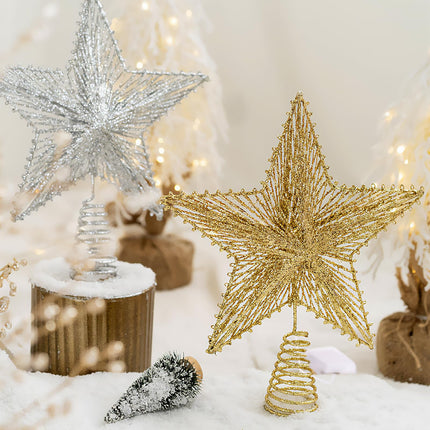 LE FUTUR 9.8" Lighted Christmas Tree Topper Star of Bethlehem - Battery-Powered Xmas Tree Decoration Ornament - Perfect for Christmas, Thanksgiving, and Year Party (treestar01-gold)