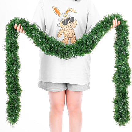 33FT Green Christmas Tinsel Garland Artificial Christmas Pine Decorative Garland Greenery Vine Garland for Christmas Tree Wedding Party
