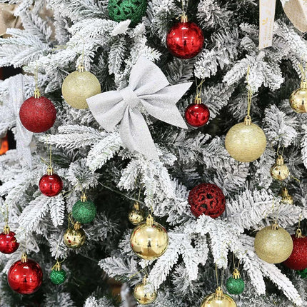 100 Pcs Christmas Ball Ornament Set, Red Green and Gold Shatterproof Christmas Decorations Set Hanging Plastic Xmas Balls for Home, Holiday, Wedding, Xmas Hanging Decortions