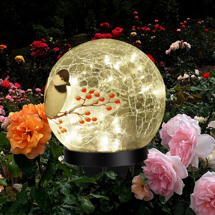 Garden Solar Ball Lights Outdoor Waterproof, Mercury Glass Ball Solar Power Ground Lights for Path Yard Patio Lawn, Christmas Decoration Landscape or Flat Placement Installation (8 inch)