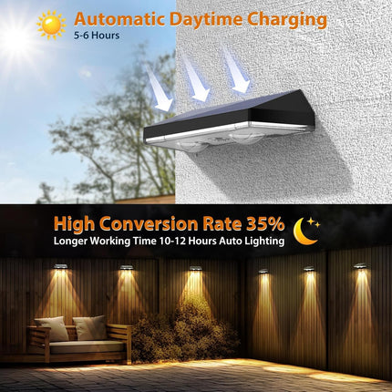 Solar Fence Lights,RGB & Warm White & 6 Colors Christmas Dusk to Dawn Deck Light, Fence Solar Lights Waterproof, Solar Outdoor Lights for Halloween Backyard/Railing/Wall/Step/Patio/Pool (8Pack)