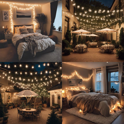 Globe Fairy String Lights 40 LED , 16.4Feet Warm White, USB Powered, Ideal for Indoor/Outdoor Home, Gardens, Halloween and Christmas Decorations