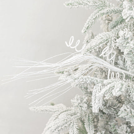 KI Store Glitter Curly Christmas Spray Set of 12 White Wispy Willow Christmas Picks for Christmas Tree Wreath Garland Bouquet Tree Topper Decoration