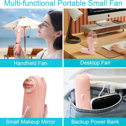 Handheld Mini Fan And Portable Neck Fan, Portable Usb Rechargeable Small Pocket Fan, Wearable Personal Fan,Battery Operated Fan
