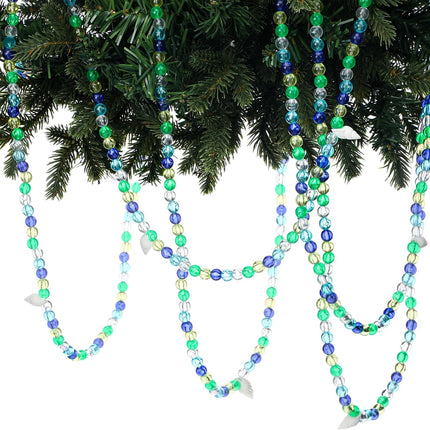 Cindeer 16 ft Christmas Beaded Conch Starfish Garland Ocean Themed Beach Garland Christmas Decorations Handcrafted Beaded Party Supplies for Christmas Tree Home Mantel Curtain Decor Fireplace Wedding