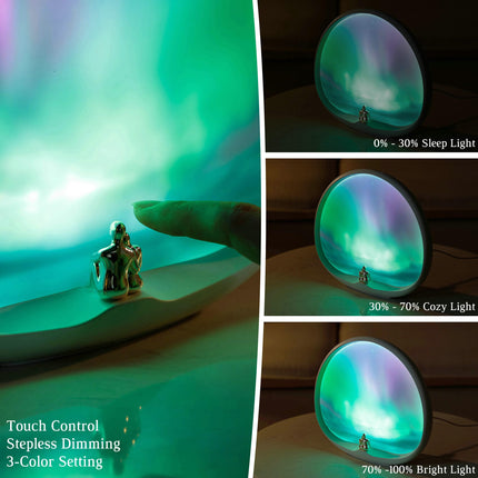 mamre Northern Lights Night Light Touch Dimmable Creative Valentine Christmas Birthday for Him/Her