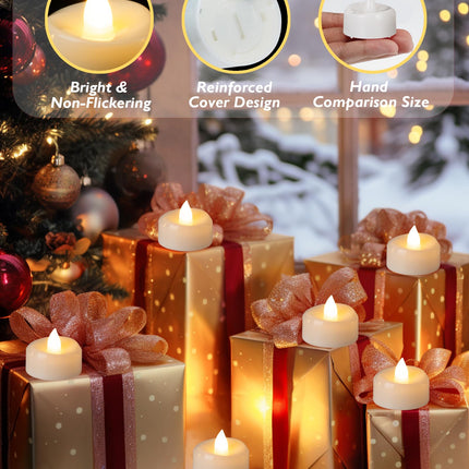 BEICHI Flameless Candles, 12/24/50/100/150 Pack Tea Lights Battery Operated, No Flickering Votive Candles LED Tea Lights for Halloween Christmas Wedding Home (150 Pack, Warm White)