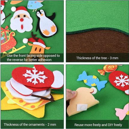 Felt Christmas Tree - 3.5 FT Wall Felt Christmas Tree for Kids with 40 Pcs Ornaments, DIY Xmas s for Christmas Decorations