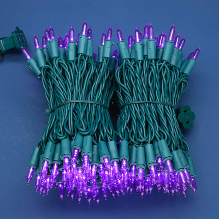 200 Count Purple LED Christmas Lights, 66 ft Green Wire UL Commercial Grade Holiday String Light Set (Purple)