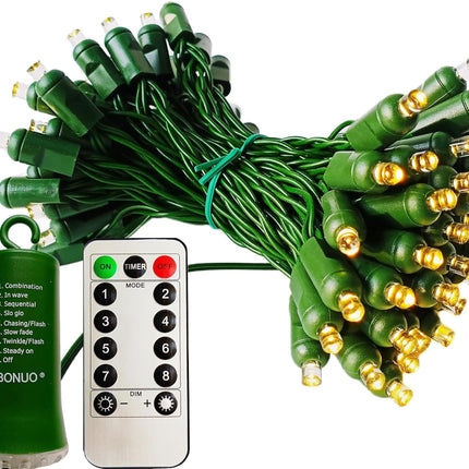 Battery Operated Christmas Lights, 16FT 50 LED 5mm Wide Angle String Lights with Remote Timer 8 Modes Waterproof for Indoor Outdoor Tree Garden Wreath Xmas Decor (Warm White)