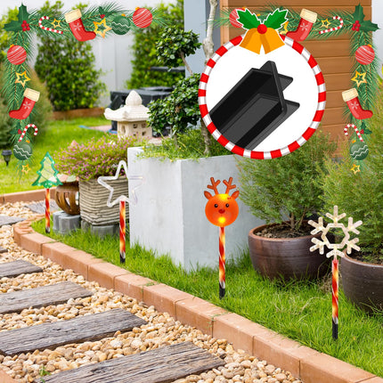 36PCS 0.6×6.05’’ Replacement Stakes for Christmas Candy Cane Lights Plastic Pathway Light Spikes,Christmas Light Spike Replacer for Outdoor Candy Cane Lights Use on Path Walkway Lawn Garden