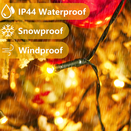 Christmas Tree Lights - Christmas Lights Indoor 400 LED 6.6FT x 16 Drop Christmas Outdoor Lights with 8 Models & Memory Function & Timer WarmWhite