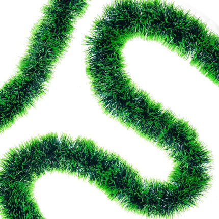 33FT Christmas Tinsel Garland Green Metallic Tinsel Twist Garland Artificial Greenery Pine Hanging Garland for Xmas Tree Decoration Wedding Party Supplies (Green)