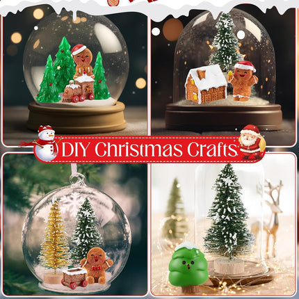 Sawysine 64 Pcs Christmas Miniatures Figurines Santa Xmas Garden Miniature Ornaments Kit Snowman Christmas Fairy Resin Ornaments Pine Tree for Christmas Garden Accessories(Gingerbread Man)