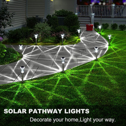 Solar Lights Outdoor Ip65 Waterproof Solar Pathway Lights Stainless Steel Outdoor Solar Lights For Yard Patio Lawn Walkway