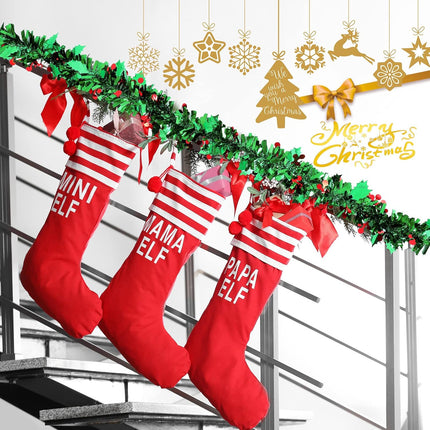 6 Pieces/ 39.4 Ft Christmas Tree Garland Winter Tinsel Green Tinsel Garland Green Garland Christmas Decorations Outdoor Christmas Garland Metallic Twist Garland Ceiling Hanging Decoration for Party