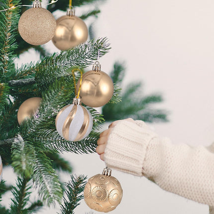 Christmas Tree Decorations - 128 Pcs Christmas Tree Ball Ornaments Set, Shatterproof Plastic Champagne Christmas Ball Ornaments for Christmas Tree Decor Holiday Wedding Party Decorations