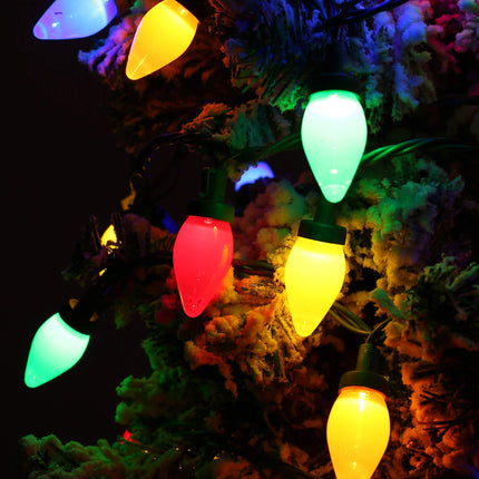 HAYATA C7 Bulbs Christmas Lights -50 LED 24ft Strawberry String Light - Fairy Lighting for Outdoor, Indoor, Garden, Yard, Party, Home, Wreath, Garland, Christmas Tree Decorations