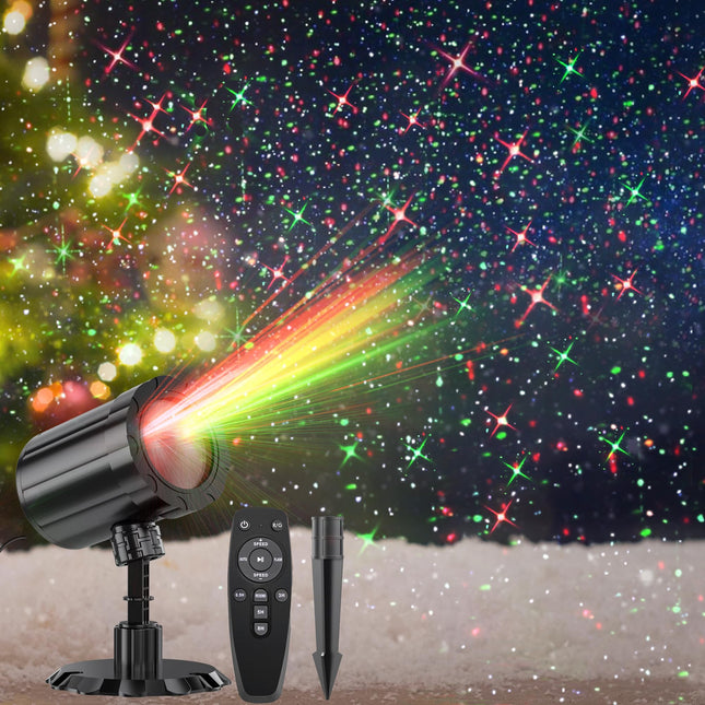 Moving Starry Projection Lights, Christmas Projector Lights Outdoor with Remote Control, Outdoor Waterproof Starry Lights Christmas Decorations