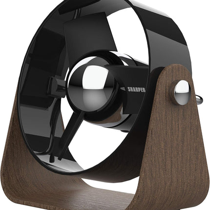 Sharper Image Sbs1Si Personal Usb Fan With Soft Blades, 2 Speeds, Touch Control, Quiet Operation, 5V Wall Adapter, 6 Ft. Cable