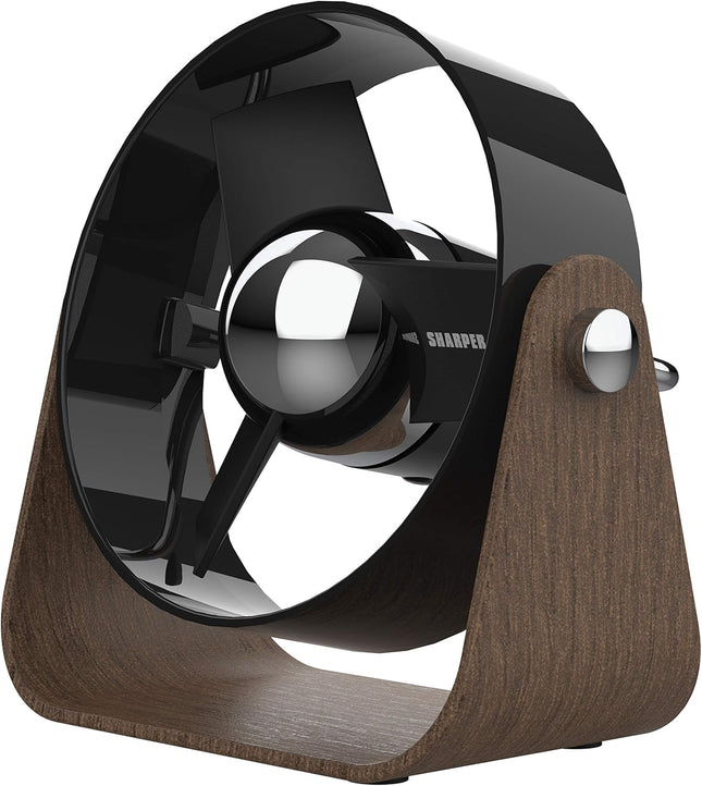 Sharper Image Sbs1Si Personal Usb Fan With Soft Blades, 2 Speeds, Touch Control, Quiet Operation, 5V Wall Adapter, 6 Ft. Cable