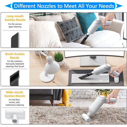 Car Vacuum Cordless Rechargeable, Portable Vacuum Cleaner For Car, Handheld Mini Vacuum With 9000Pa Powerful Suction For Home Office Pet