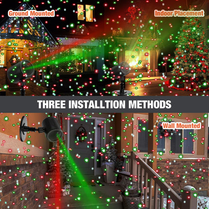 Treela 4 Pack Christmas Projector Laser Lights Outdoor Decorations, Christmas Star Light Show Waterproof Holiday Projector Led Spotlights for Xmas Decor (Fresh Star)