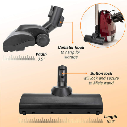 Miele Turbo Head Cleaner, Hand Attachment And Floor Tool Accessory For Carpet And Area Rugs.