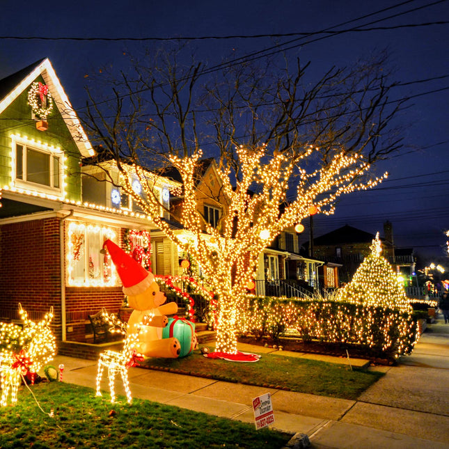 42.7Ft Warm White Solar Christmas Lights, 2 Pack Total 200 LED Solar Lights Outdoor, 8 Modes Solar String Lights Outdoor Waterproof for Tree Patio Yard Wedding Garden Decorations