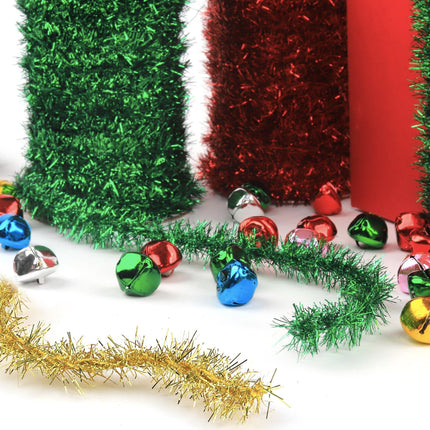 Tinsel Garland,4 Roll Thin Glitter Metallic Tinsel Garland,Twist Holiday Decor for Christmas Party. Ideal for Shimmering Indoor & Outdoor Xmas Tree Decorations,200 Yards in Total