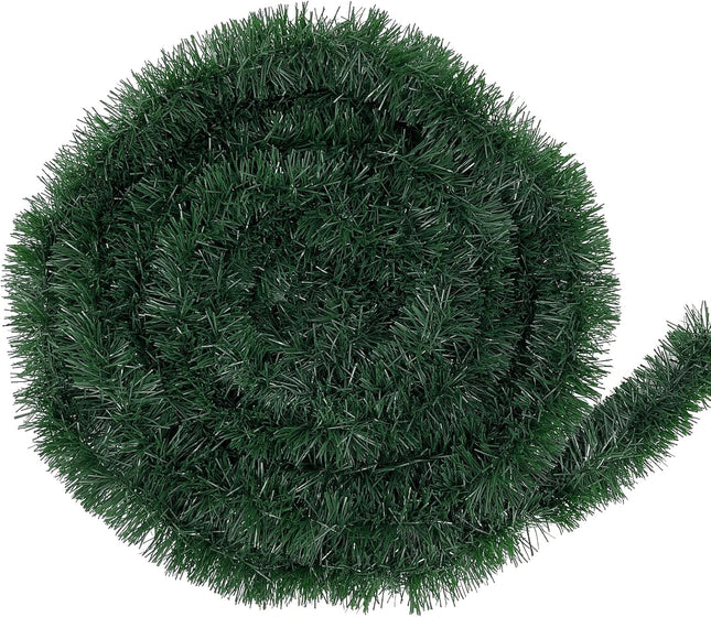 TURNMEON 50 Foot Christmas Garland Decoration, Artificial Greenery Pine Garland Xmas Decor Soft Green Garland for Stairs Mantle Fireplace Home Party Holiday Christmas Decoration Indoor Outdoor Décor