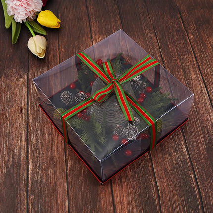 Christmas Candle Holder with Wreath Candle Rings, Christmas Centerpieces with Artificial Snowy Pine Cones and Berries for Home Dining Table Decoration
