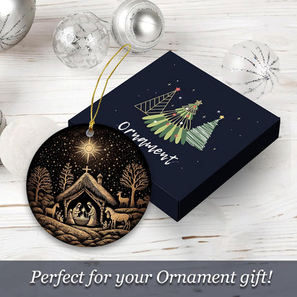 Nativity Christmas Ornaments Nativity Mary, Josheph and Baby Jesus Ornaments, Religious Ornament , Nativity Scene Ornament (Scene christmas)