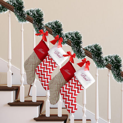 Sggvecsy 49.2Ft Christmas Green and White Tinsel Garland Xmas Tree Decorations Christmas Metallic Twist Garland Ceiling Hanging Decorations for Year Party Birthday Holiday Indoor Outdoor Supplies