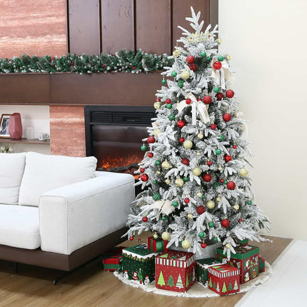 100 Pcs Christmas Ball Ornament Set, Red Green and Gold Shatterproof Christmas Decorations Set Hanging Plastic Xmas Balls for Home, Holiday, Wedding, Xmas Hanging Decortions