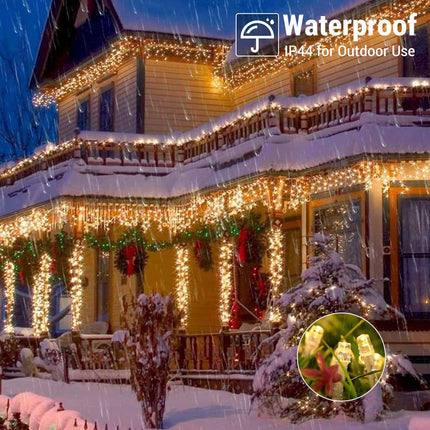 Toodour 35.4ft 432 LED String Lights with 72 Drops, Twinkle Fairy Lights for Xmas, Parties, Holidays - Warm White