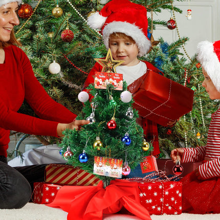 Yostyle Tabletop Mini Christmas Tree, 20 Inch Artificial Small Xmas Tree Decor with Star Tree Topper, Christmas Ball, and Wish Card for DIY Christmas Holiday Season Decorations