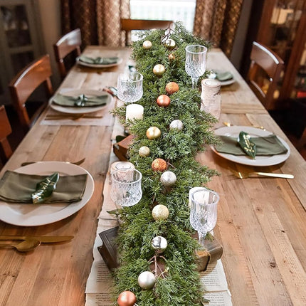 Artiflr 6FT Pine Christmas Garland, Artificail Greengery Garland Indoor Outdoor Garden Gate Home Decoration for Winter Holiday Year Decor