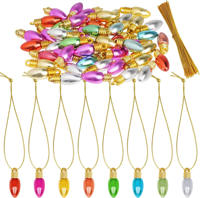 100 Pieces Christmas Balls Ornaments Plastic Bulb Beads Shatterproof Hanging Balls Colorful Christmas Tree Pendant Ornaments Holiday Party Decoration
