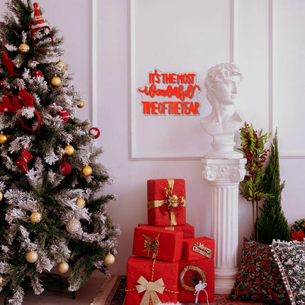 Christmas Neon Sign IT’s The most wonderful time of the year Led Neon Lights for Wall Decor Bar Light Up Signs for Bedroom Home Club Celebration Ceremony Wedding Birthday Party Decorations s