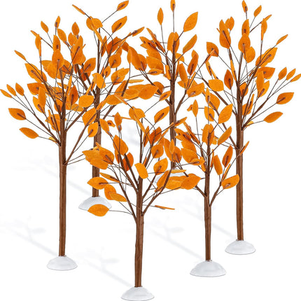 Halloween Village Accessories Mini Tree Ornament Autumn Winter Artificial Tree Display Small Bare Branch Trees Fall Fake Branches Tabletop Tree for Home Office Festival Decor, 3 Sizes(Yellow)