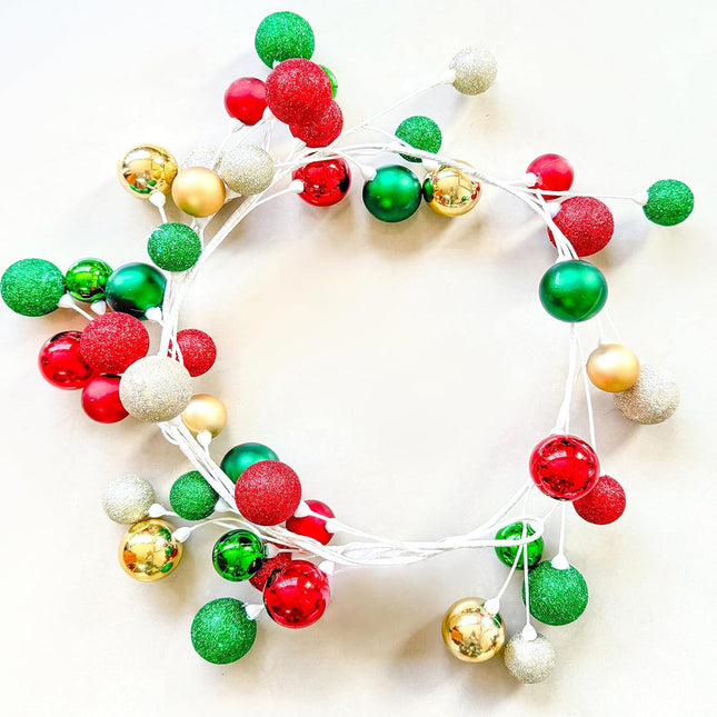 Christmas Ball Garland Ball Ornaments DecorSea 6ft Bauble Garland Christmas Tree Ball Decorations Shatterproof Ball Ornament for Xmas Party Indoor Outdoor Home Office