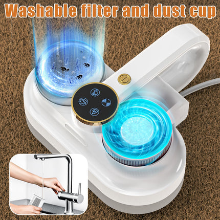 Bed Vacuum Cleaner, 12Kpa Strong Suction Mattress Vacuum Cleaner With U Vc Light & Ultrasonic, 400W High Frequency Beating For Deep Clean Dustpet Hair Corded