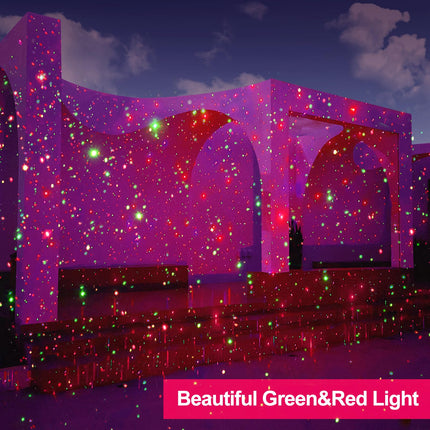 Laser Christmas Projector Lights Outdoor, d Christmas Laser Lights Landscape Spotlight Red and Green Star Show with Remote Control, Holiday Projector Decorations for House/Garden/Party