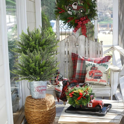 4 Pack Christmas Branches Artificial Pine Branches Cedar Branches for DIY Garland Wreath Xmas Indoor Outdoor Living Bedroom Fireplace Table Decorations (15.74")