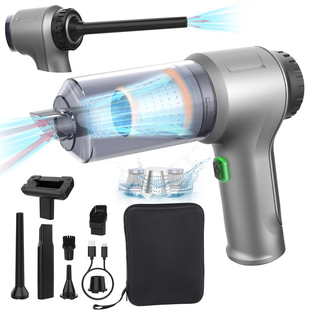Car Vacuum 16000Pa 3 In 1 Brushless Motor Handheld Vacuum Cordless Rechargeable 2Speed High Power Portable Mini Wireless Vacuum Cleaner For Car Pet Hair Keyboard Desktop Home Cleaning Typec…